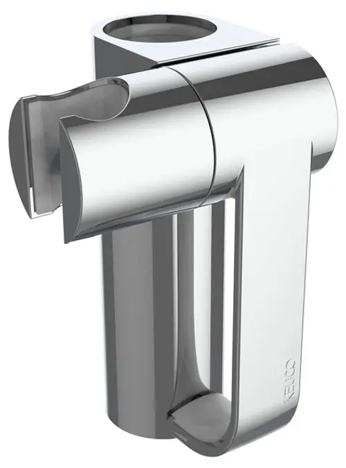Verchromter Brausehalter von Keuco mit Haltevorrichtung, geeignet zur Wandbefestigung, nutzt funktionales Design zur Fixierung von Duschbrausen.